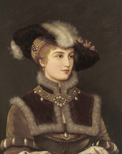 Portrait of a Young Lady in a Fur Hat by Friedrich August von Kaulbach